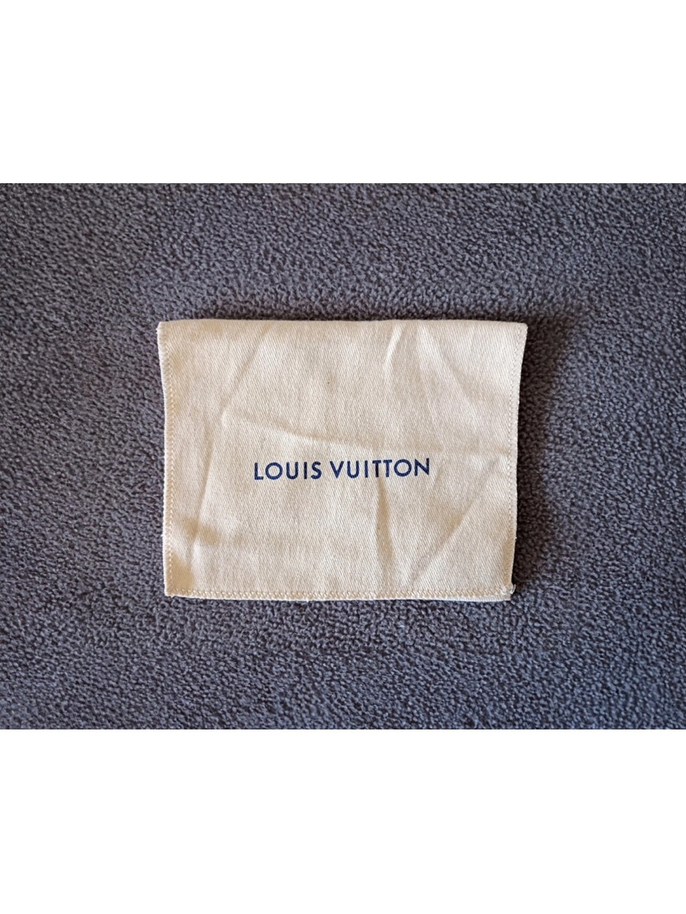 Louis Vuitton Cream Dust Pouch with Blue Logo